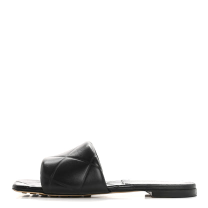 Bottega Veneta Nappa Quilted Rubber Lido Flat Sandals 40 Black 1 of 11