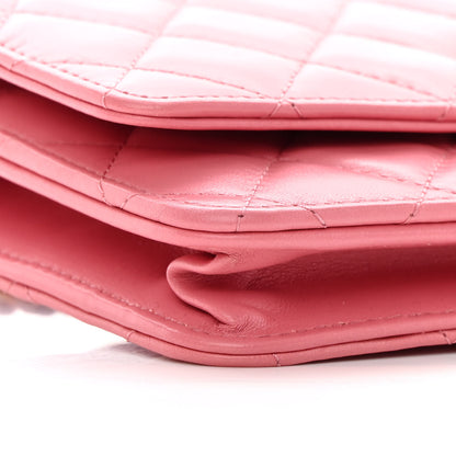 Chanel Lambskin Quilted Pillow Crush Wallet On Chain WOC Pink 10 of 14