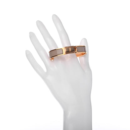Hermes Enamel Narrow Clic Cadenas Bracelet PM Marron Glace 2 of 5