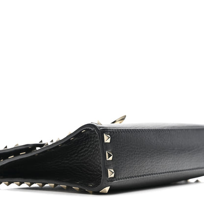 Valentino Garavani Pebbled Calfskin Medium Rockstud Flip Lock Crossbody Bag Black 8 of 12