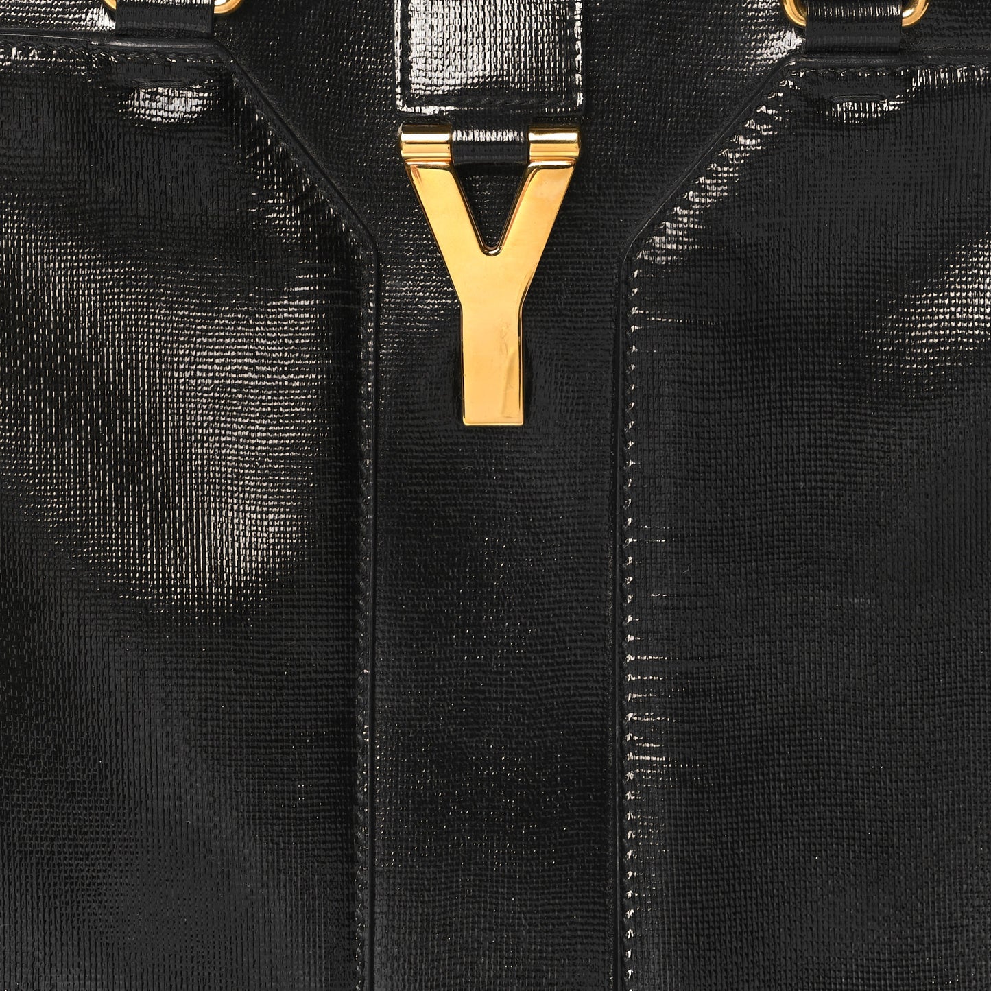 Textured Patent Leather Large Cabas Chyc Black