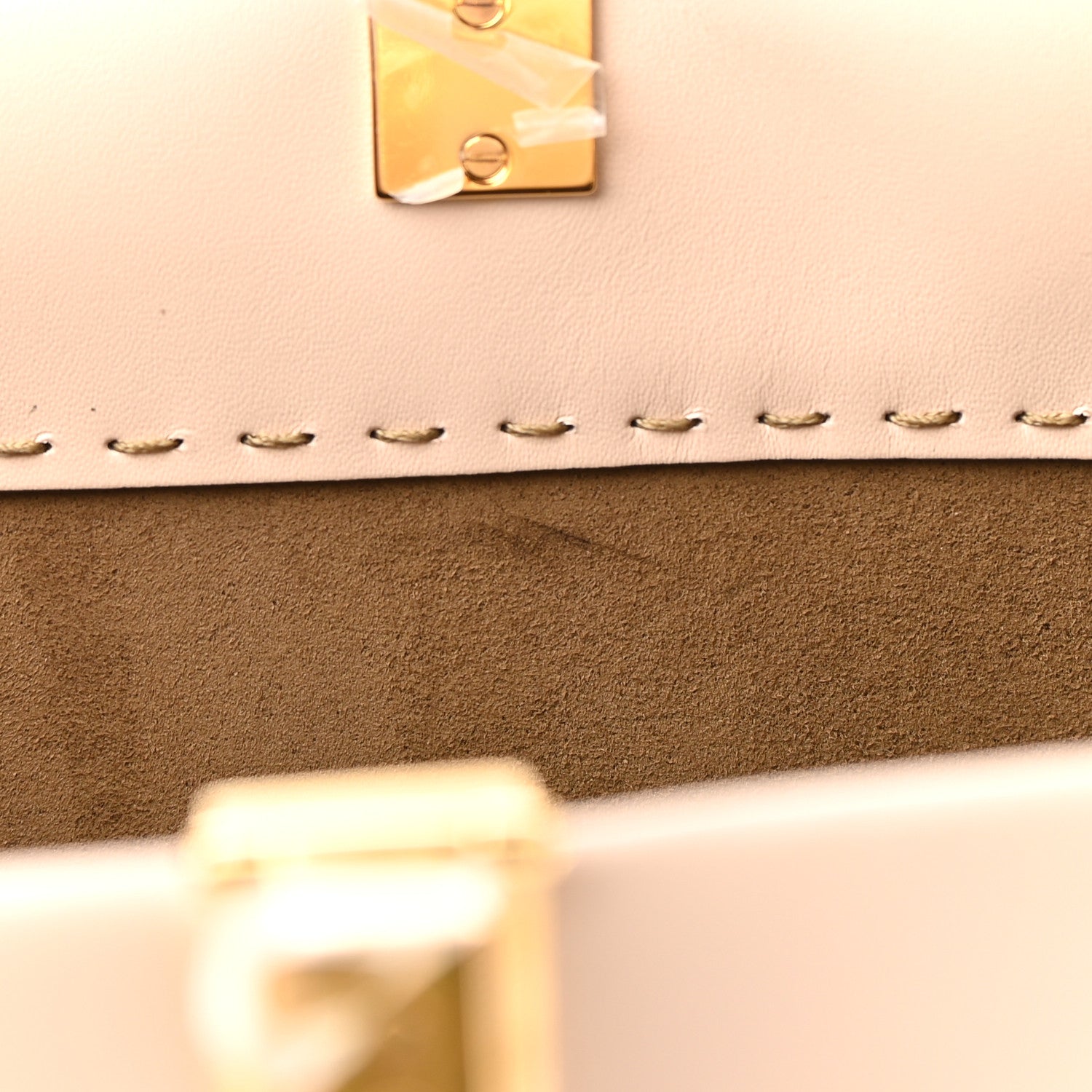 Fendi Vitello King Plexiglass Logo Embossed Medium Fendi Sunshine Shopper Tote Light Rose 9 of 10