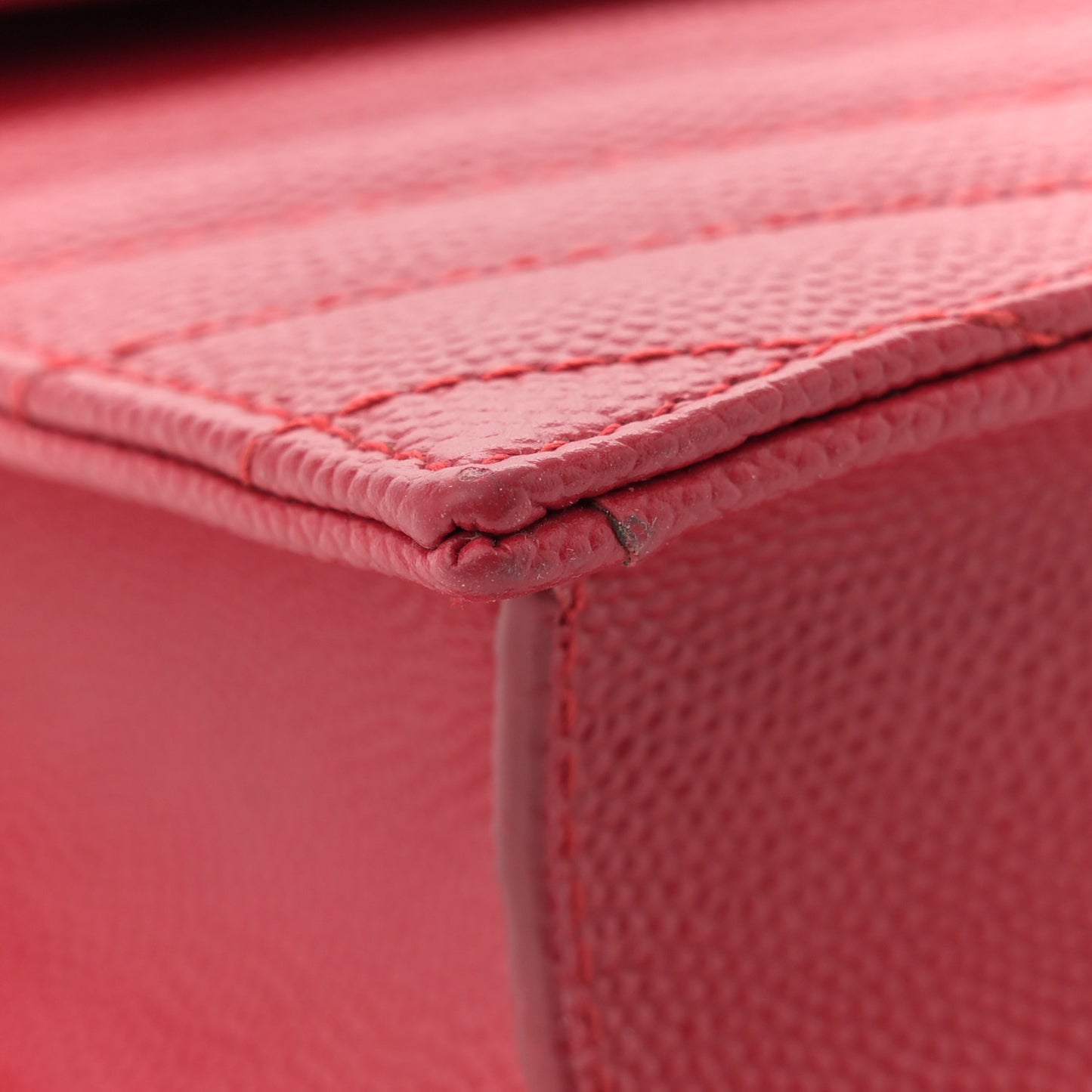 Grain De Poudre Matelasse Chevron Monogram Envelope Chain Wallet New Red
