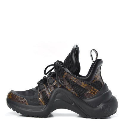 Louis Vuitton Calfskin Patent Monogram LV Archlight Sneakers 37 Black 1 of 9