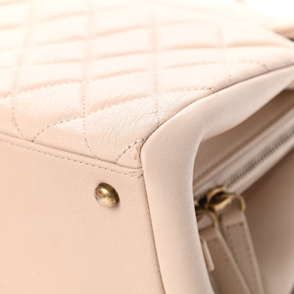 Chanel Shiny Sheepskin Quilted Large Trapezio Flap Beige 11 of 13