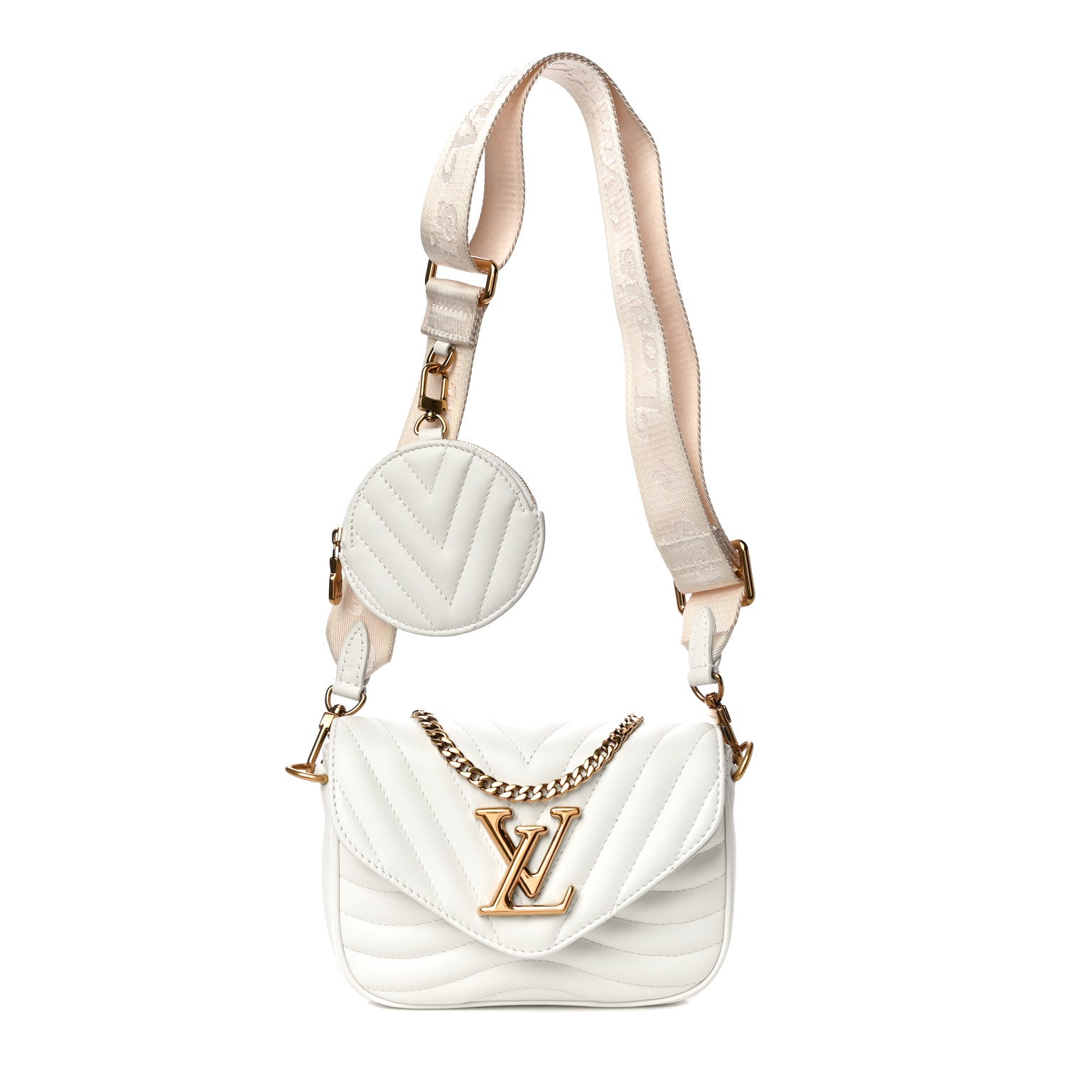 Louis Vuitton Calfskin New Wave Multi Pochette Snow 1 of 10