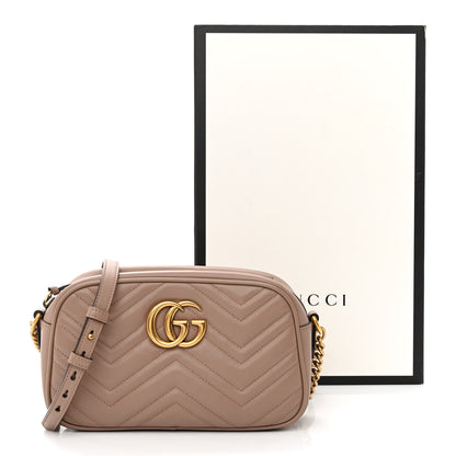 Gucci Calfskin Matelasse Small GG Marmont Chain Shoulder Bag Porcelain Rose 12 of 12