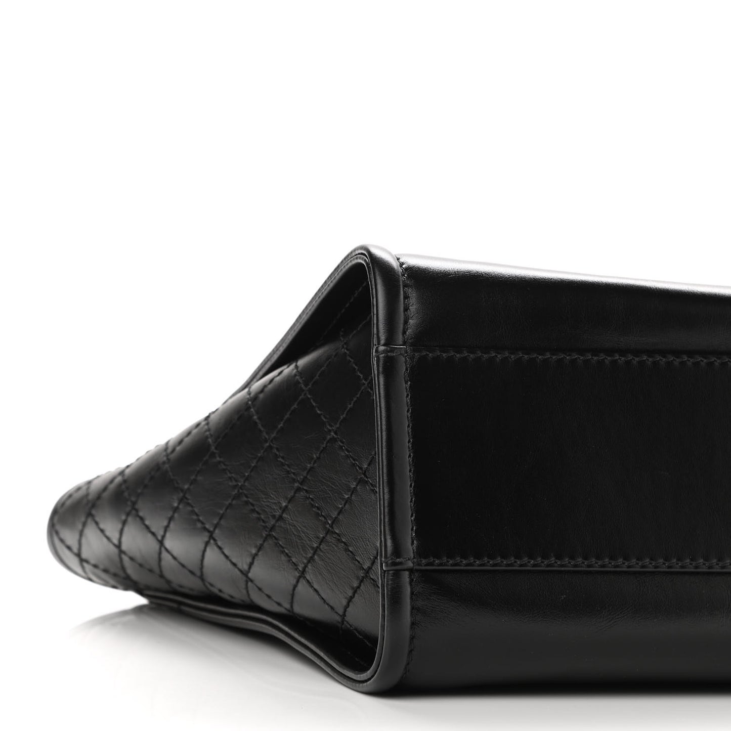 Aged Calfskin Small Charms Deauville Tote Black