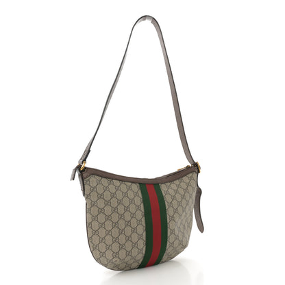 Gucci GG Supreme Monogram Web Small Ophidia Half Moon Hobo Brown 3 of 14