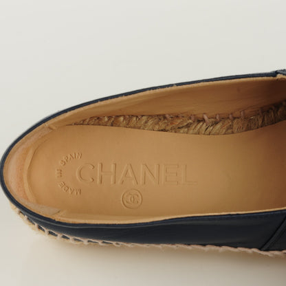 Chanel Lambskin Espadrilles 37 Dark Navy 2 of 11
