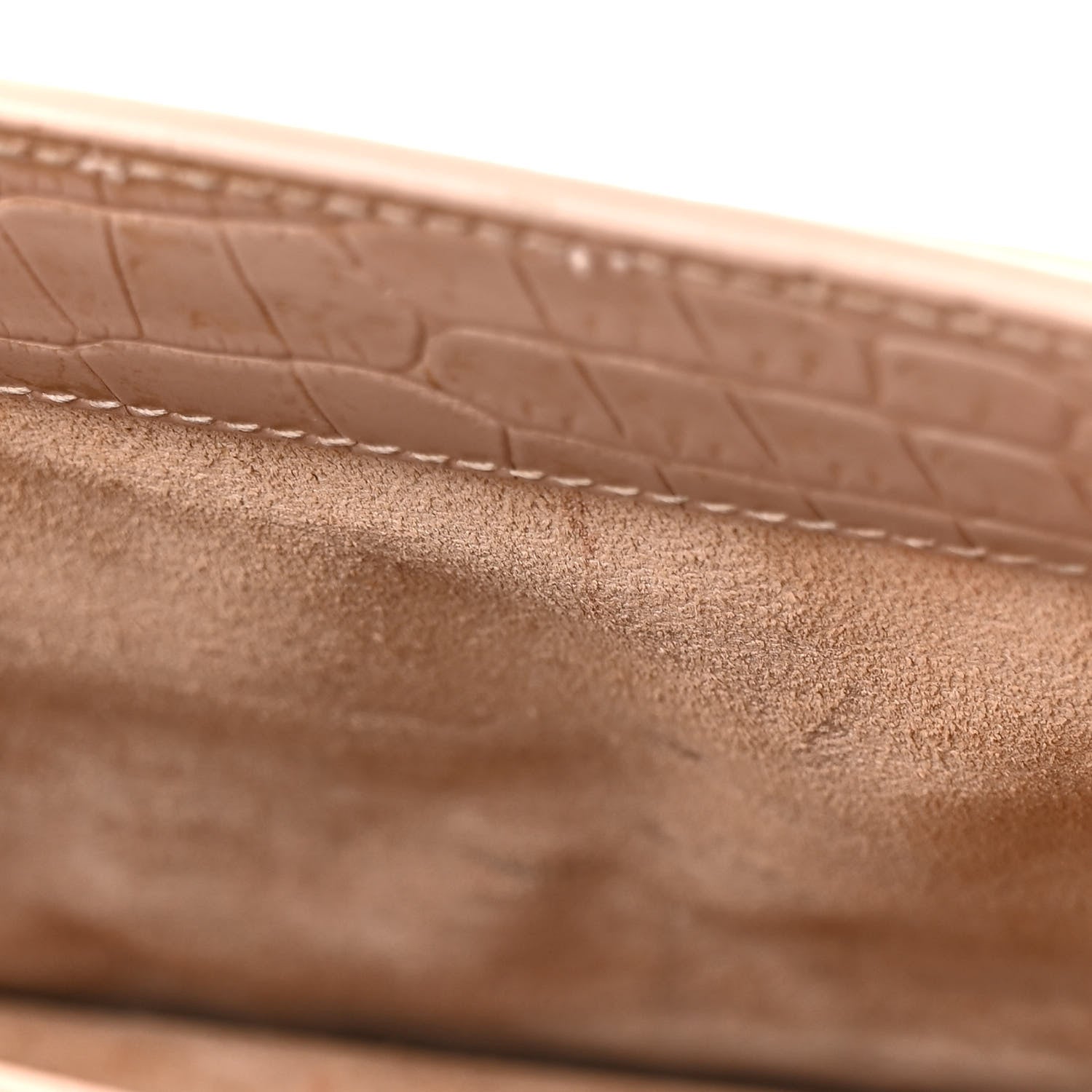 Saint Laurent Calfskin Crocodile Embossed Medium Monogram Sunset Rose Antic 12 of 25