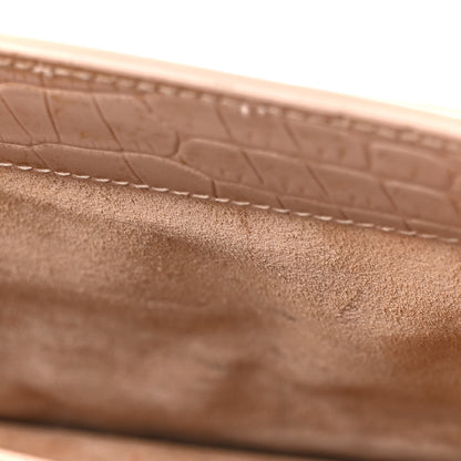 Saint Laurent Calfskin Crocodile Embossed Medium Monogram Sunset Rose Antic 12 of 25