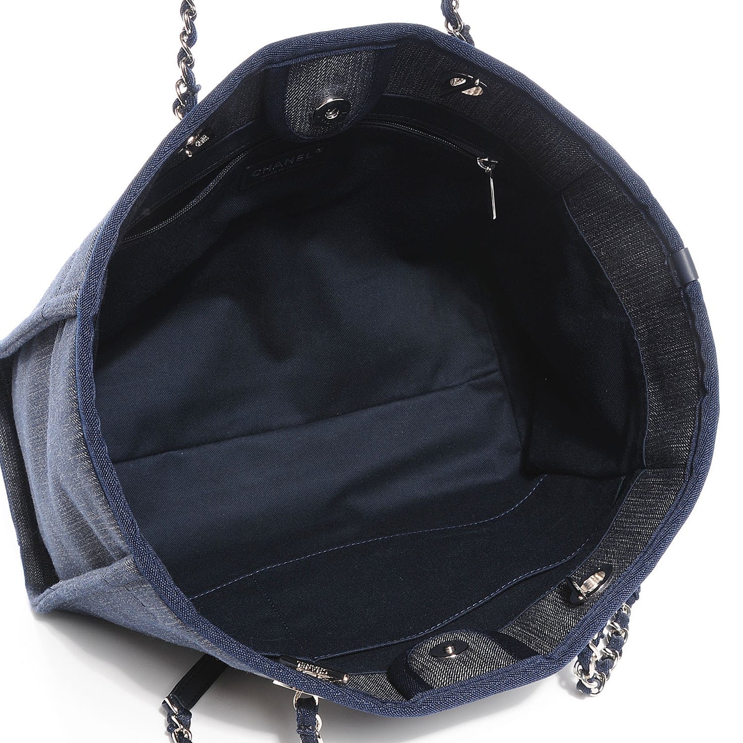 Canvas Small Deauville Tote Dark Blue