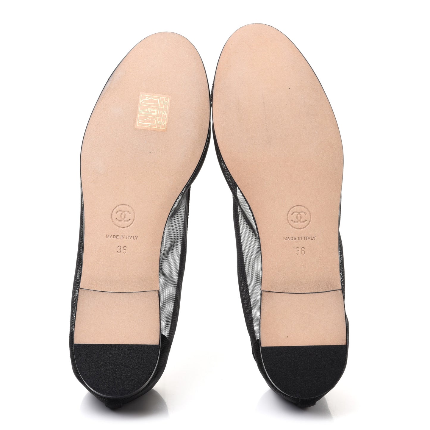 Mesh Studded CC Ballerina Flats 36 Black
