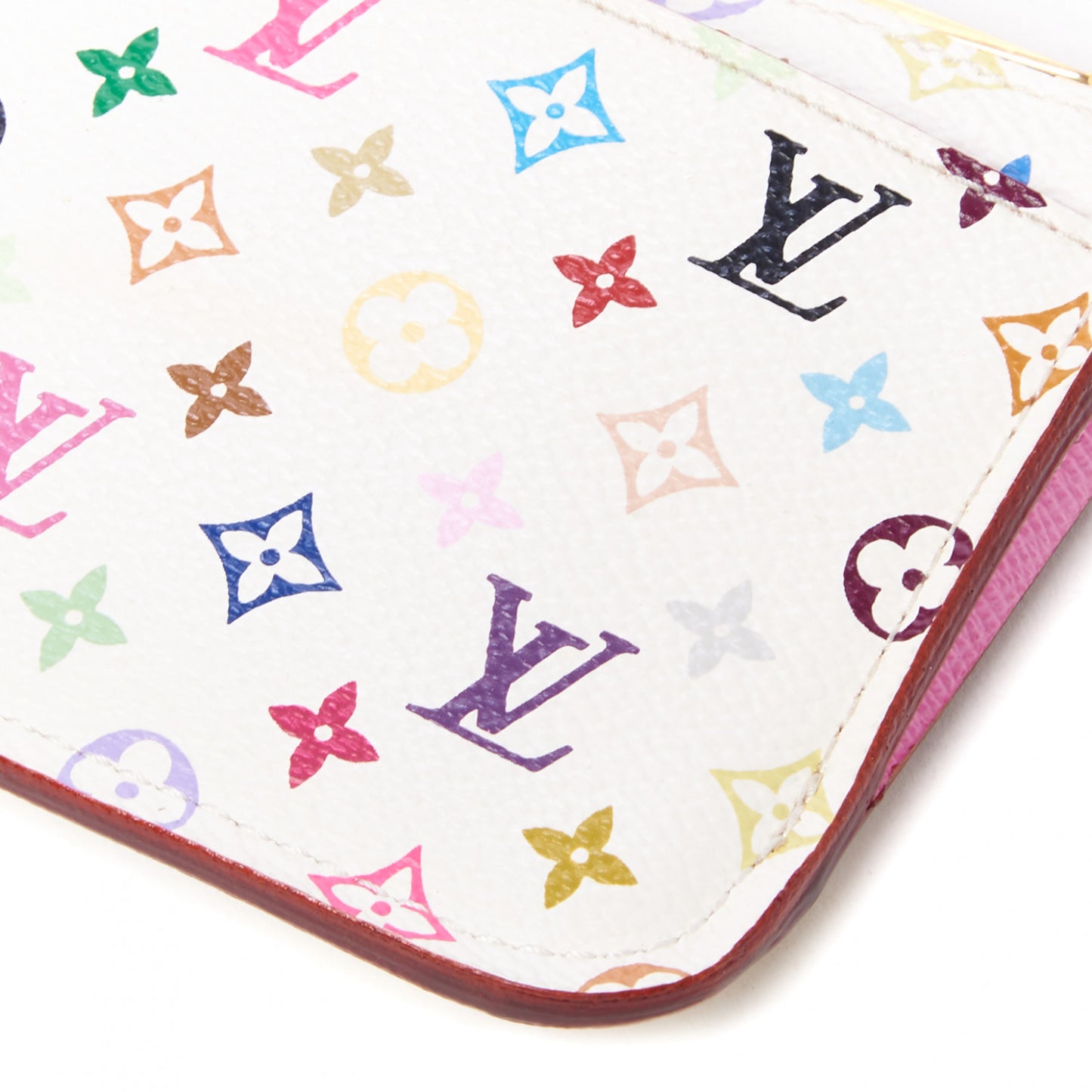 Monogram Multicolor Key Pouch White Litchi