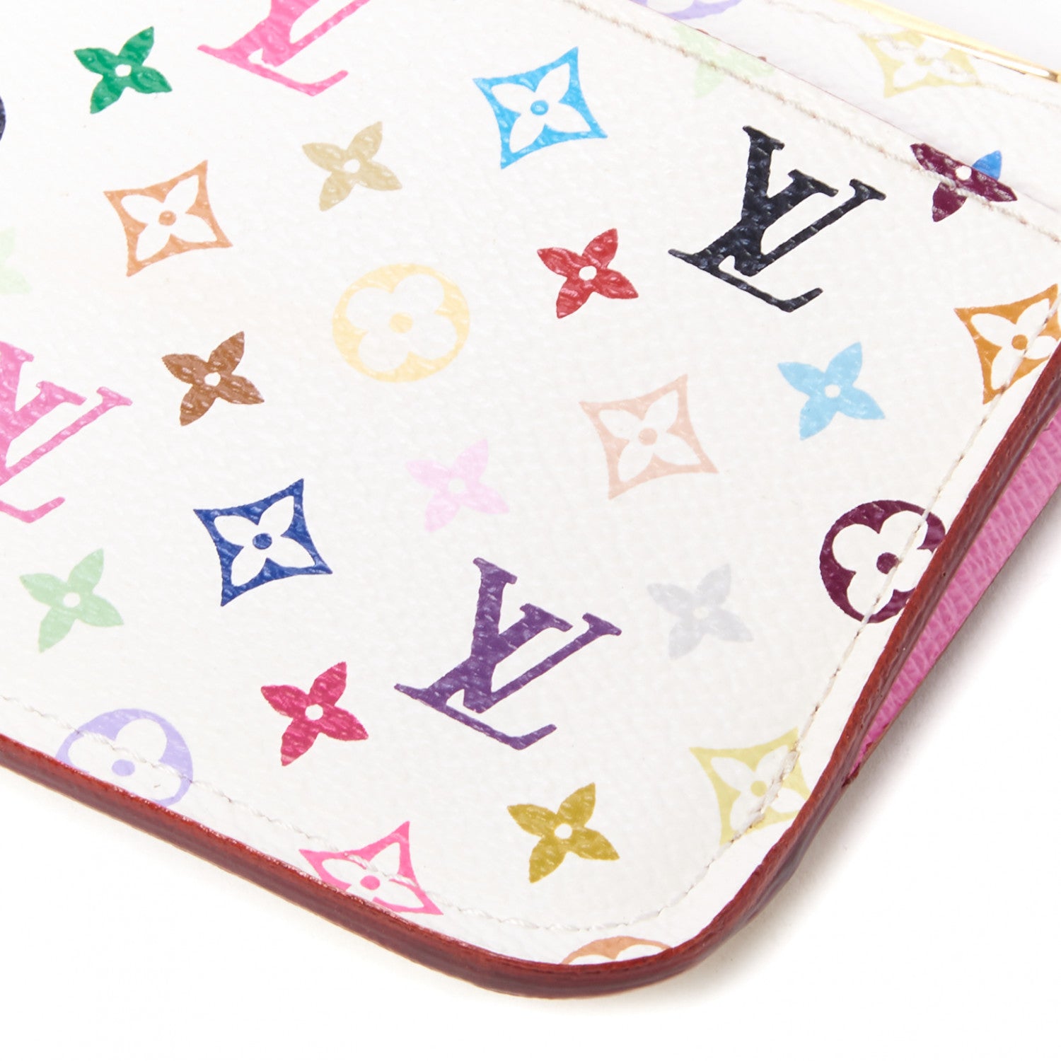 Louis Vuitton Monogram Multicolor Key Pouch White Litchi 4 of 7