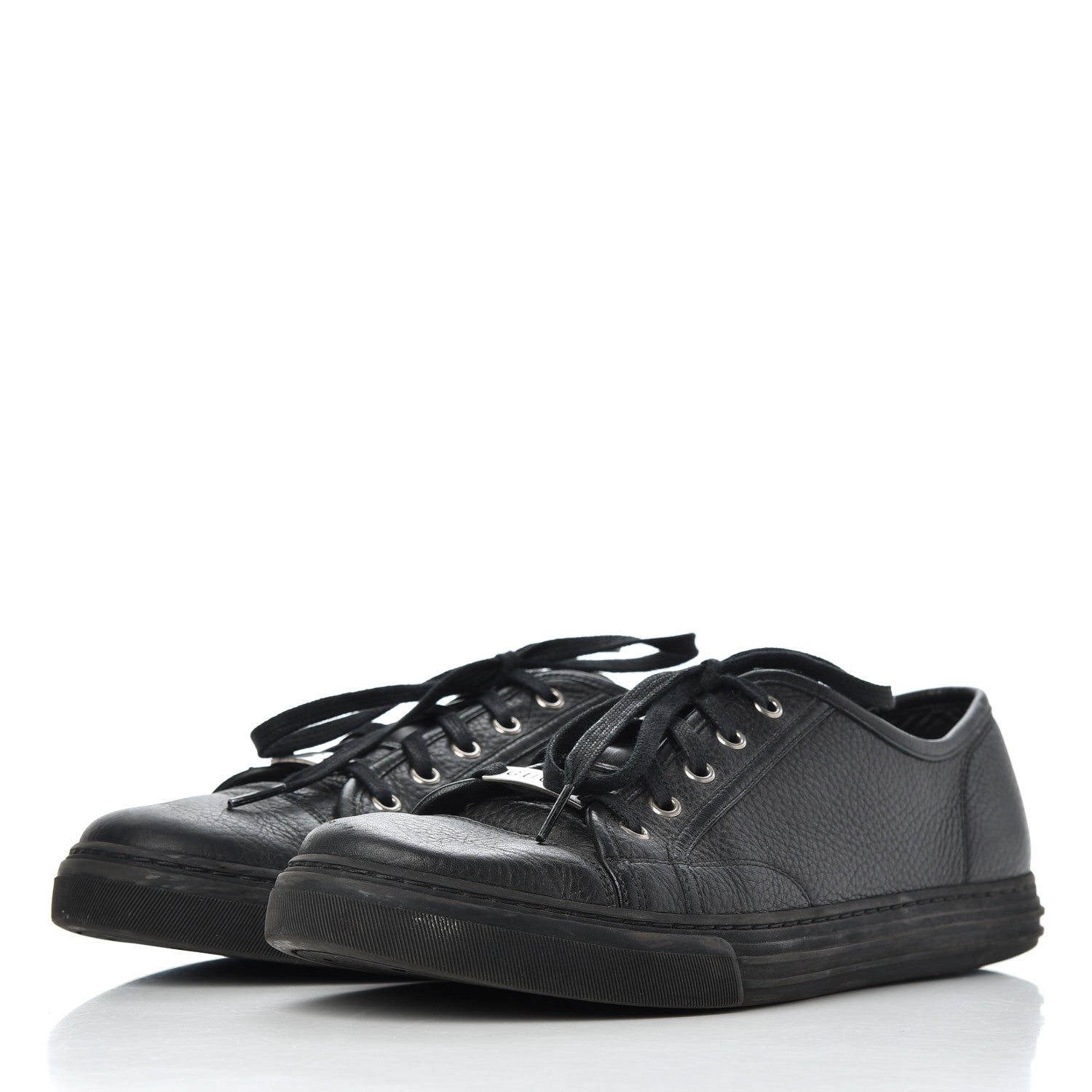 Gucci Nappa Mens Low Top Sneakers 9.5 Black 3 of 19