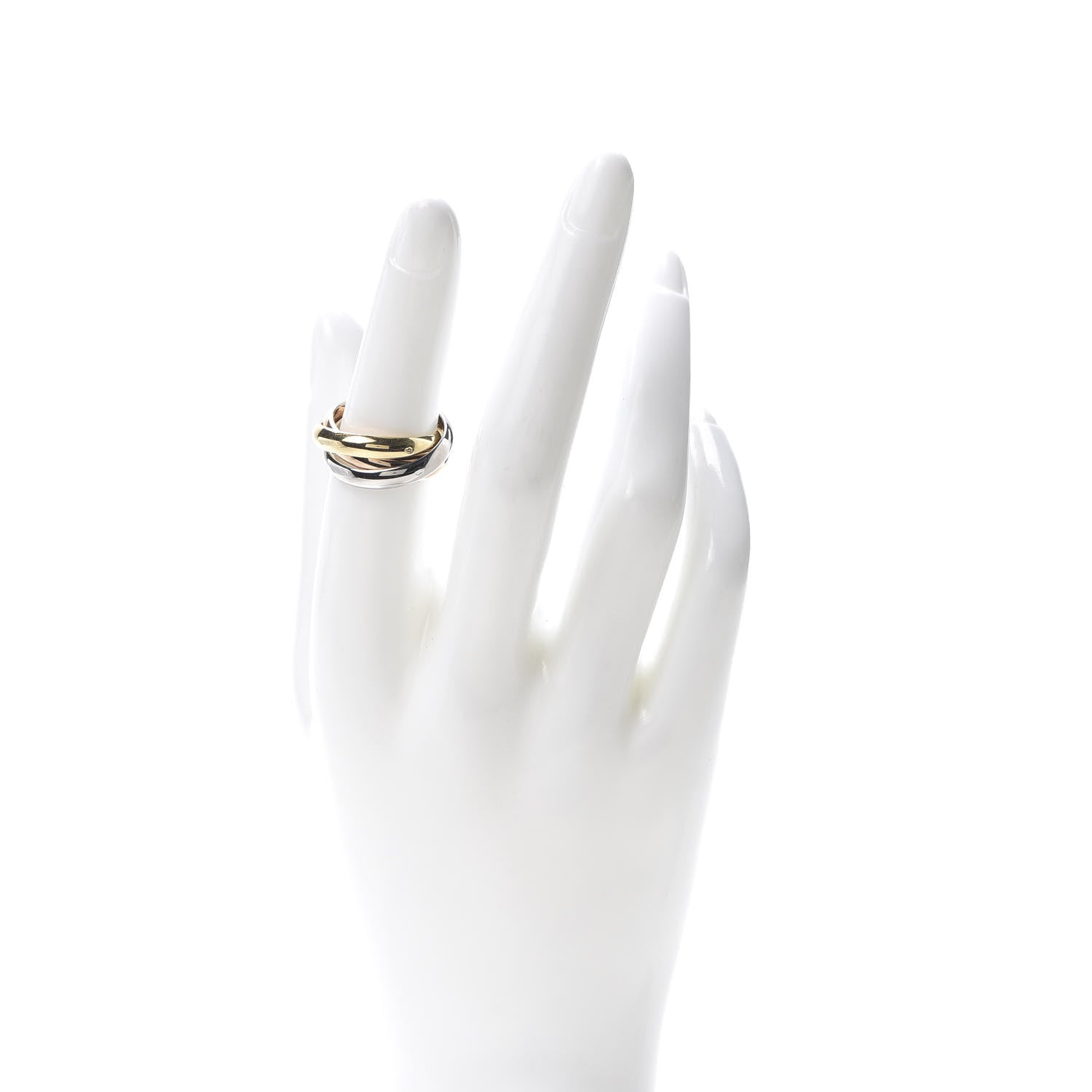 Cartier 18K Pink Yellow White Gold Classic Trinity Ring 51 5.75 2 of 6