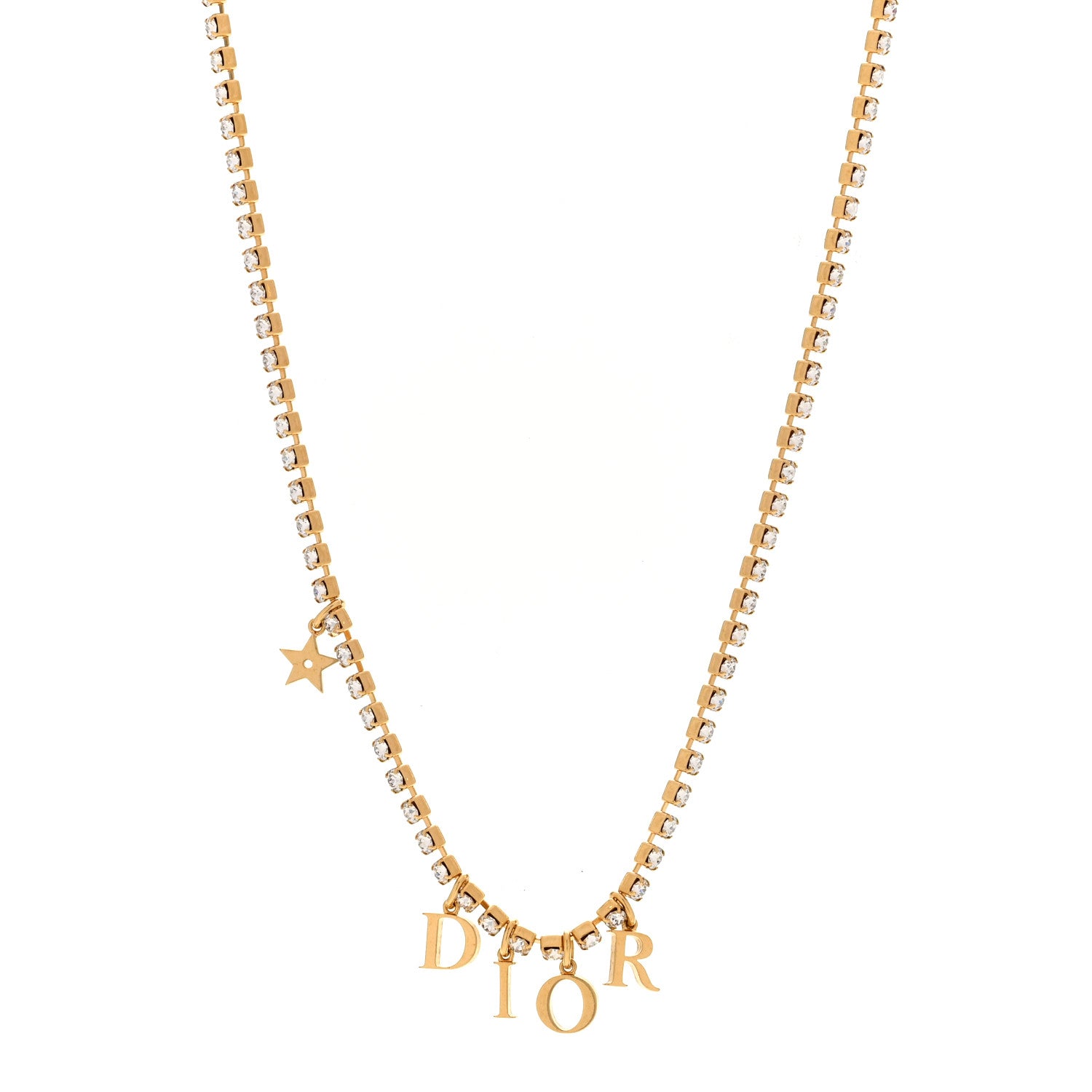 Christian Dior Metal Crystal Dio(r)evolution Star Necklace Gold 1 of 7