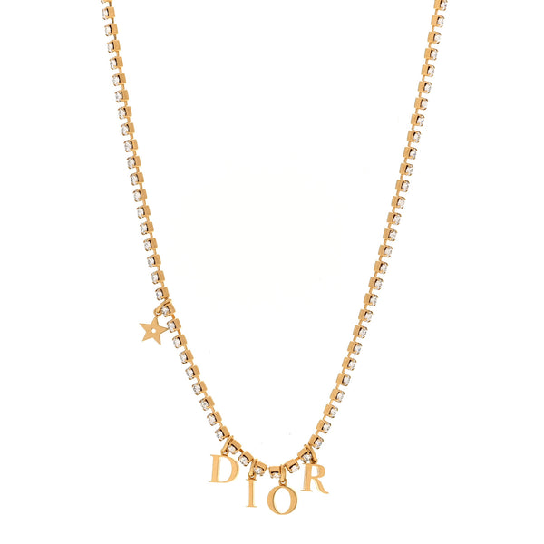 Christian Dior Metal Crystal Dio(r)evolution Star Necklace Gold