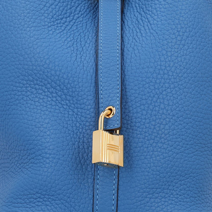 Hermes Taurillon Clemence Picotin Lock 18 PM Bleu Frida 8 of 10