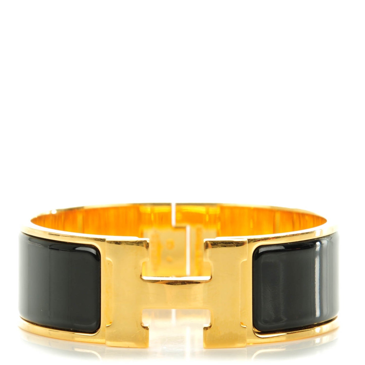 Enamel Wide Clic Clac H Bracelet PM Black