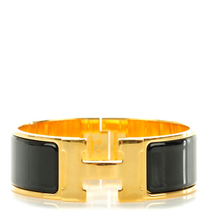 Hermes Enamel Wide Clic Clac H Bracelet PM Black 1 of 5