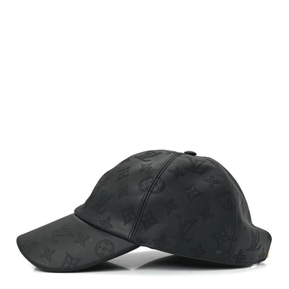 Louis Vuitton Calfskin Monogram Shadow Baseball Cap 60 Black 3 of 7