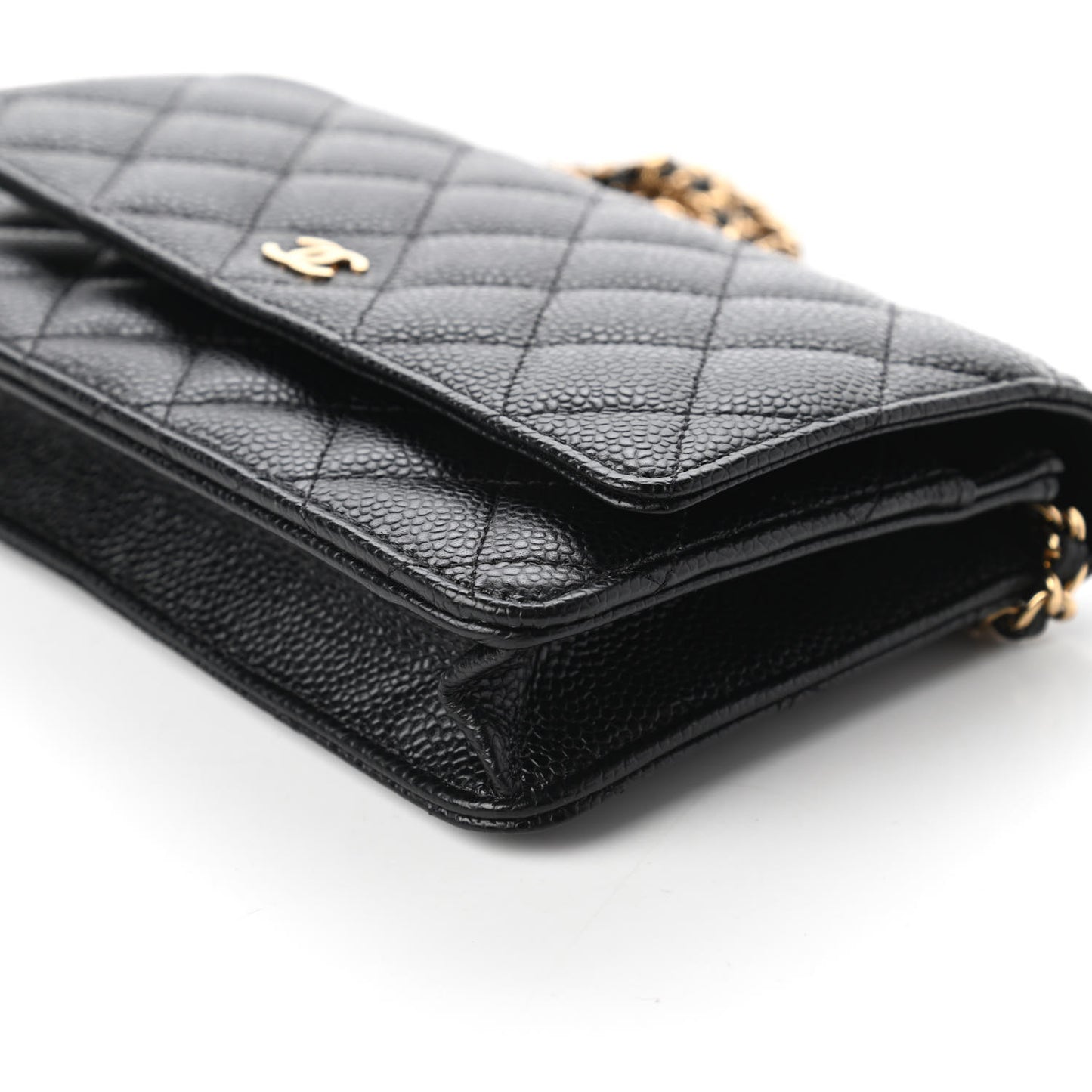 Caviar Quilted Wallet On Chain WOC Black