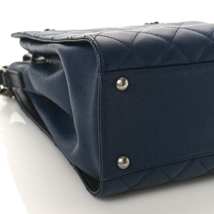 Chanel Caviar Quilted Medium CC Bucket Bag Dark Blue 8 of 11