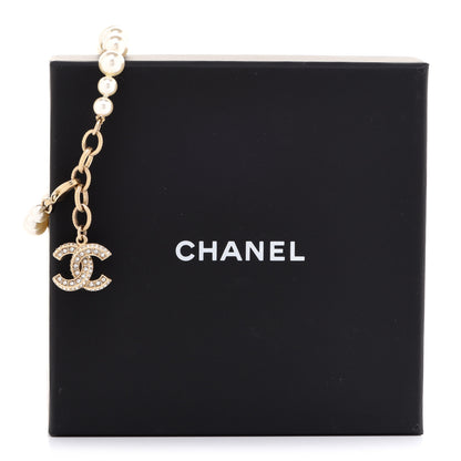 Chanel Graduated Pearl Crystal CC Bracelet Gold 6 of 6