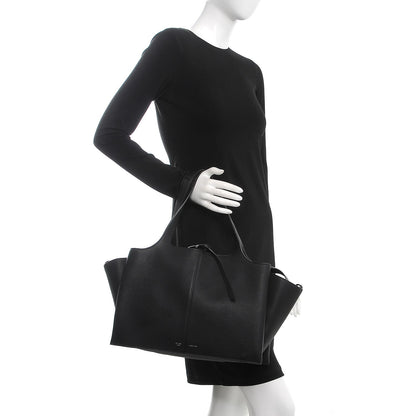 Celine Baby Grained Calfskin Medium Tri-Fold Bag Black 2 of 9