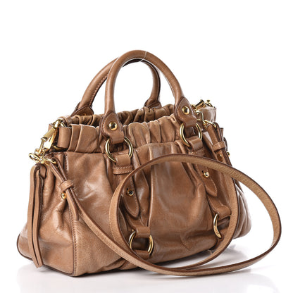 Miu Miu Vitello Lux Mini Gathered Tote 3 of 18