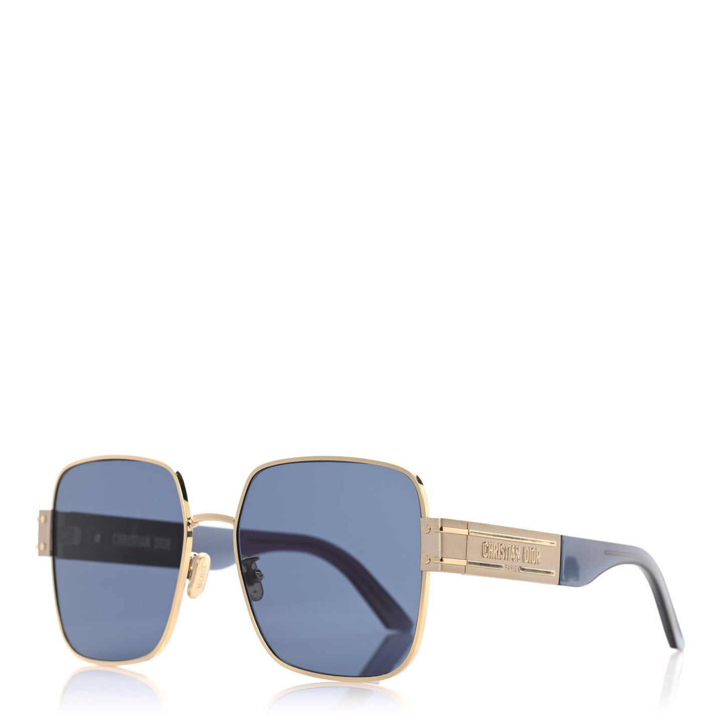 Diorsignature 60mm Square Sunglasses Shiny Gold Gradient Smoke