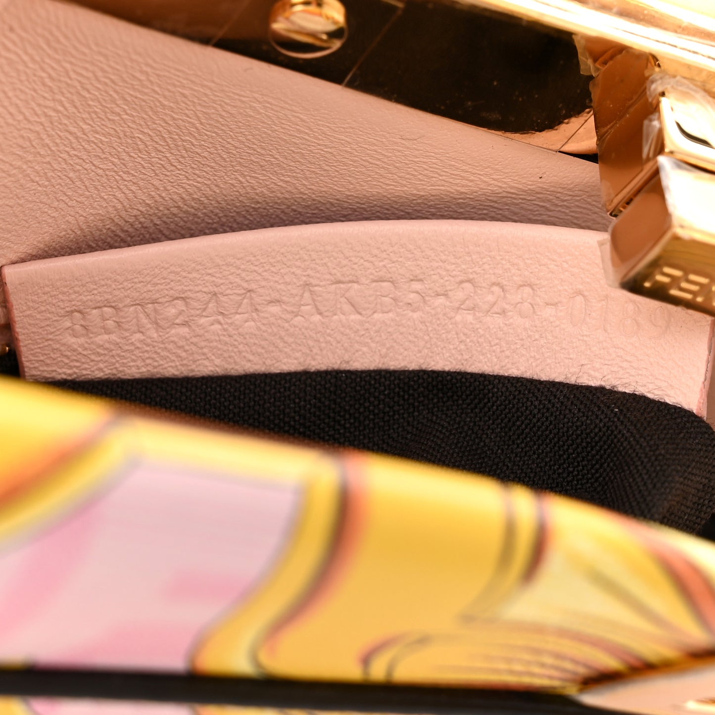 X VERSACE Vitello Seta Nappa Fendace FF Baroque Mini Peekaboo Iconic Satchel Pink Gold