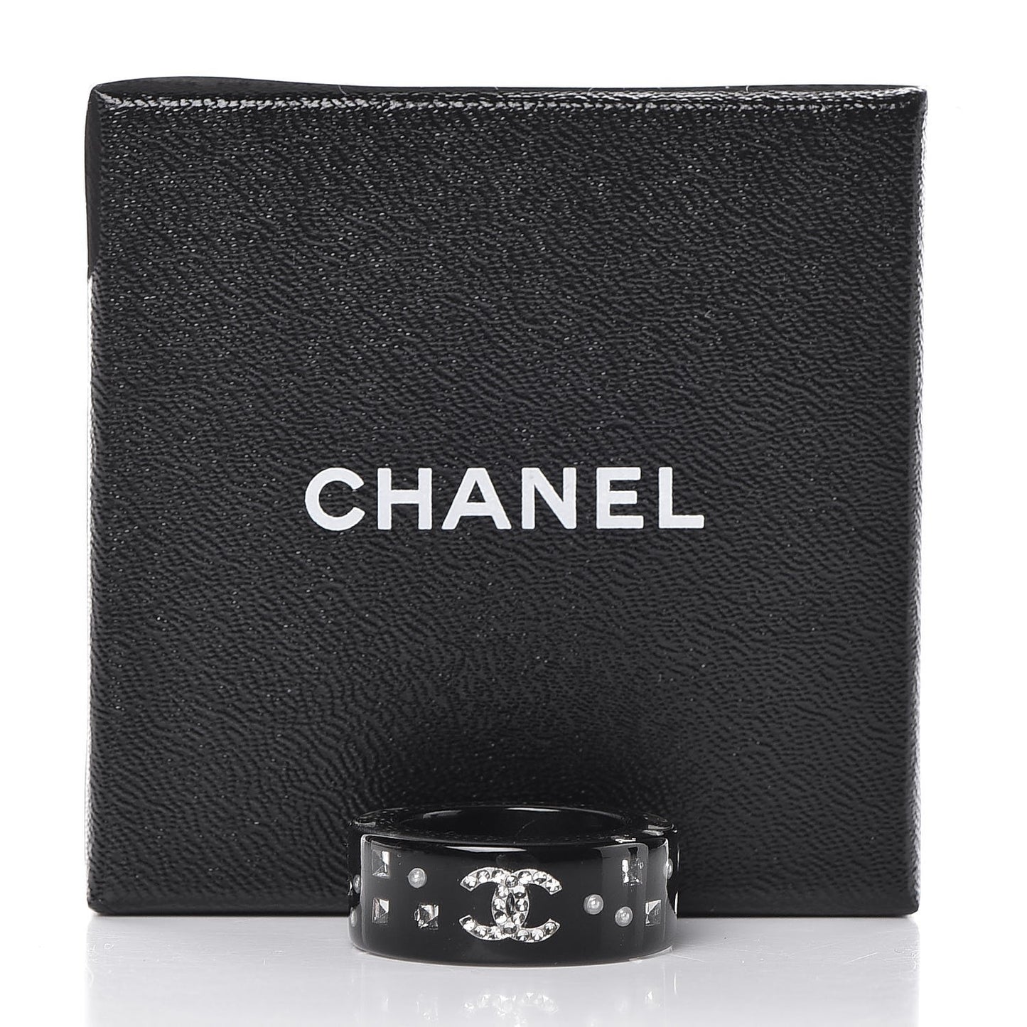 Resin Pearl Crystal CC Ring 6.5 Black