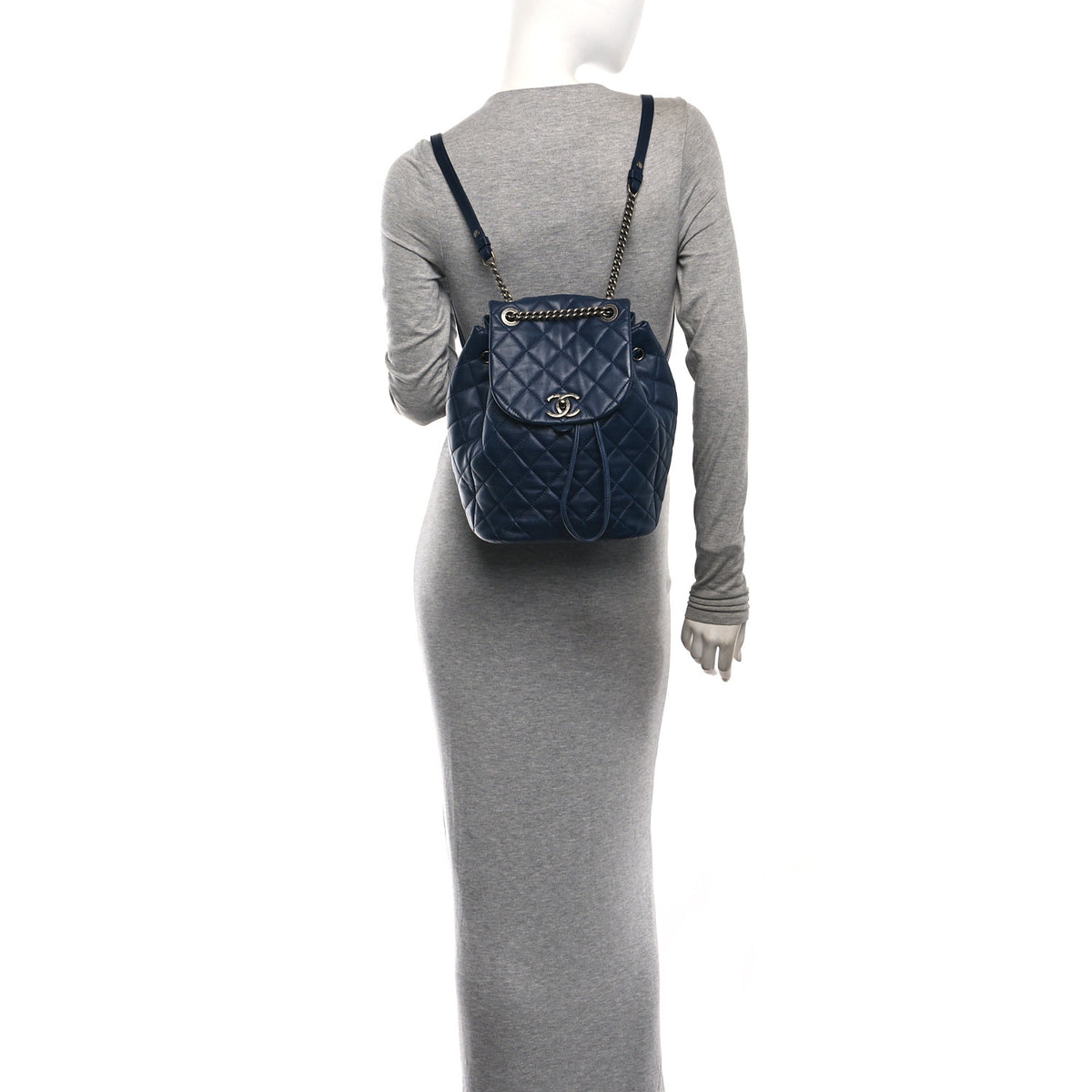 Chanel Lambskin Quilted Daily Supple Backpack Blue 2 of 10
