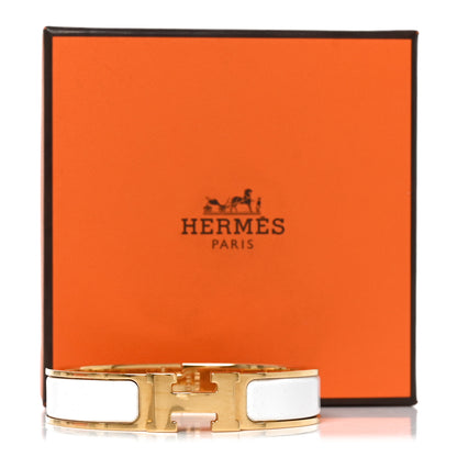 Hermes Enamel Narrow Clic Clac H Bracelet PM White 5 of 5