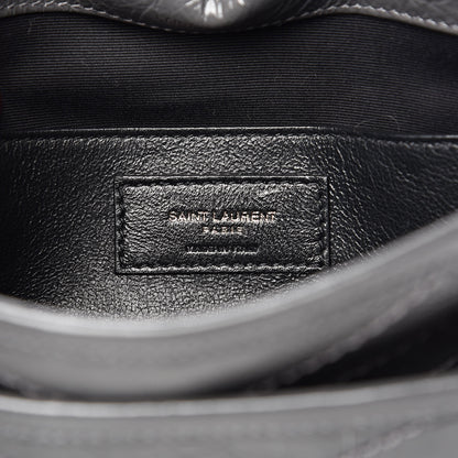 Saint Laurent Crinkled Calfskin Matelasse Monogram Baby Niki Chain Satchel Storm 7 of 10