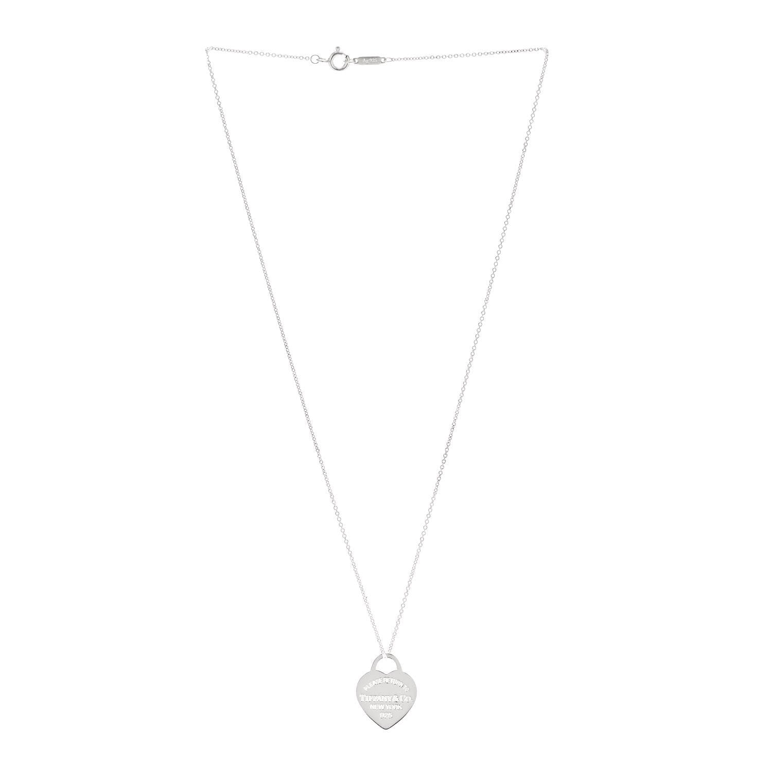 Tiffany Sterling Silver Medium Return To Tiffany Heart Pendant Necklace 3 of 6
