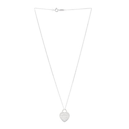 Tiffany Sterling Silver Medium Return To Tiffany Heart Pendant Necklace 3 of 6