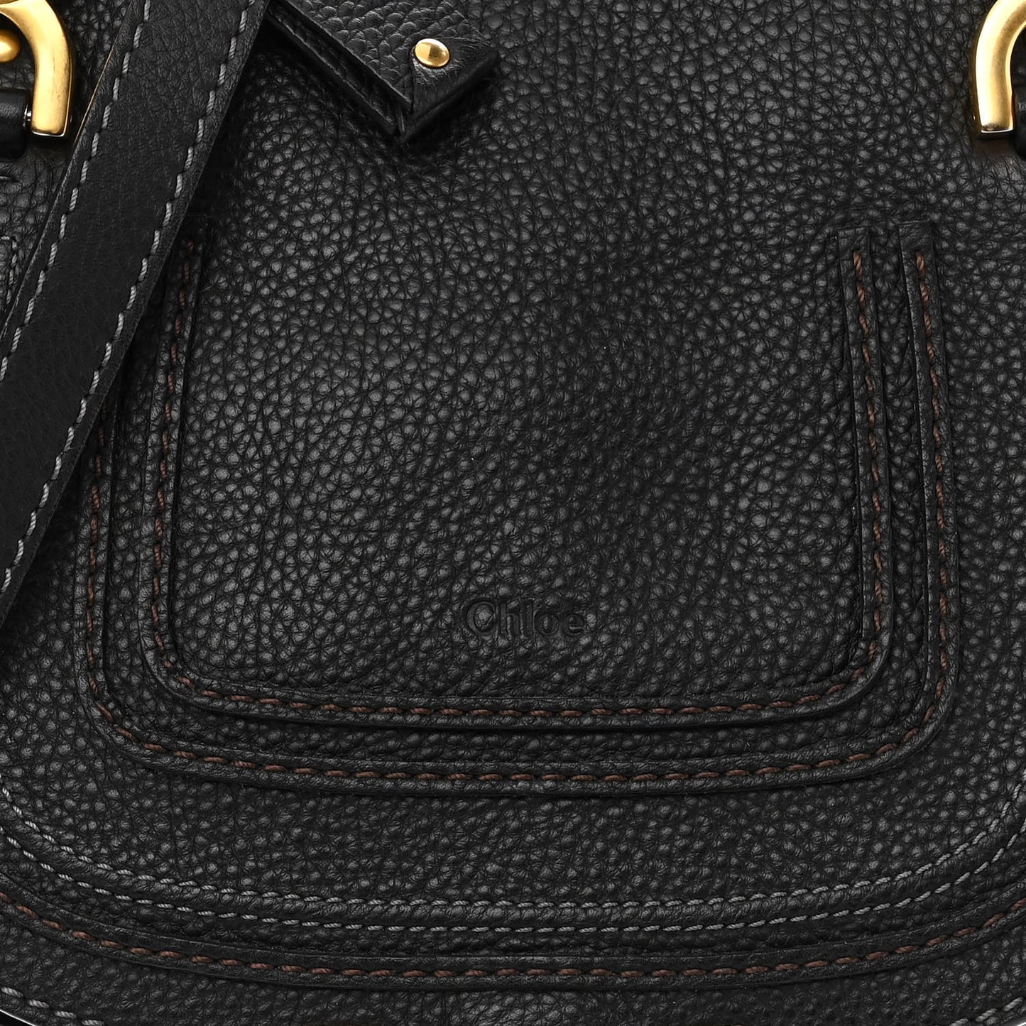 Calfskin Small Marcie Satchel Black