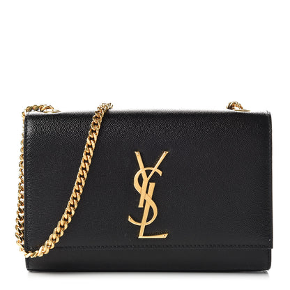 Saint Laurent Grain De Poudre Small Monogram Kate Satchel Black 1 of 9