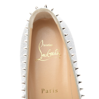 Christian Louboutin Mini Glitter Anjalina Flats 37 Silver 7 of 7