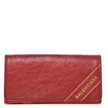 Balenciaga Agneau Blanket Money Wallet Rouge Brique 1 of 8