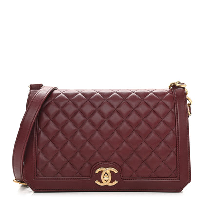 Chanel Calfskin Quilted Large Flap Bag Burgundy 1 of 11
