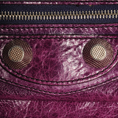 Balenciaga Agneau Giant 21 Silver Hardware Envelope Clutch Raisin 10 of 13