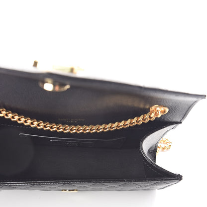 Saint Laurent Grain De Poudre Textured Mixed Matelasse Triquilt Small Monogram Satchel Black 5 of 11