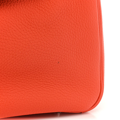 Hermes Taurillon Clemence Verso Lindy 30 Orange Poppy Bordeaux 9 of 9