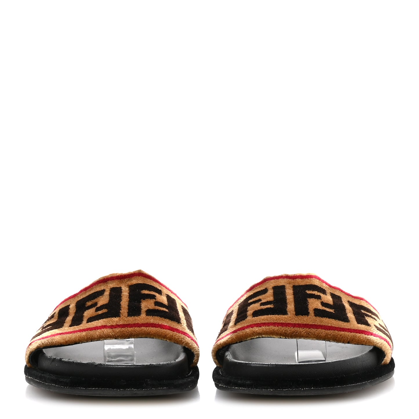 Velvet FF Flat Slide Sandals 38 Testa Di Moro Tobacco Fragola
